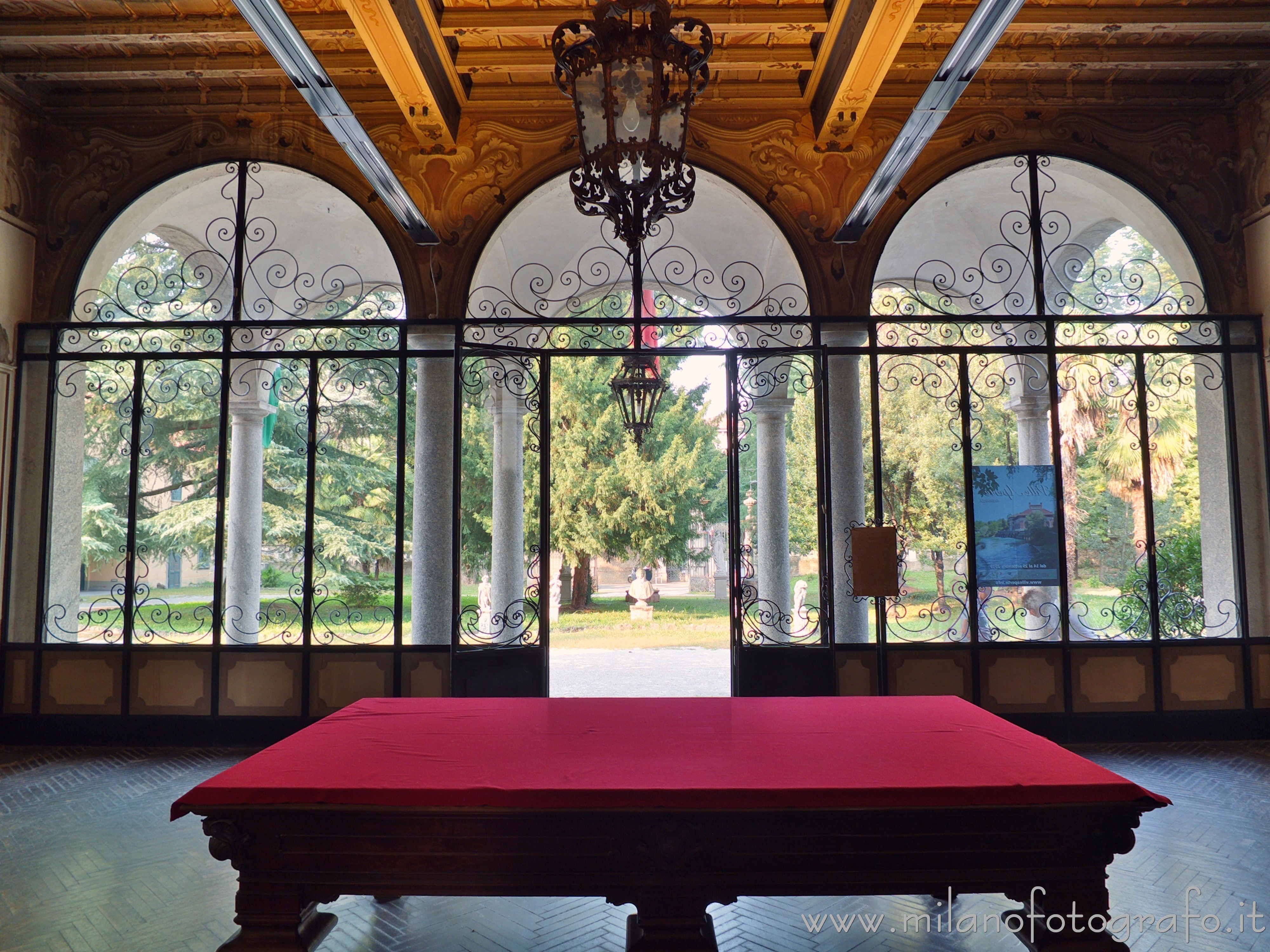 Merate (Lecco, Italy) - The large window of the entrance hall of Villa Confalonieri